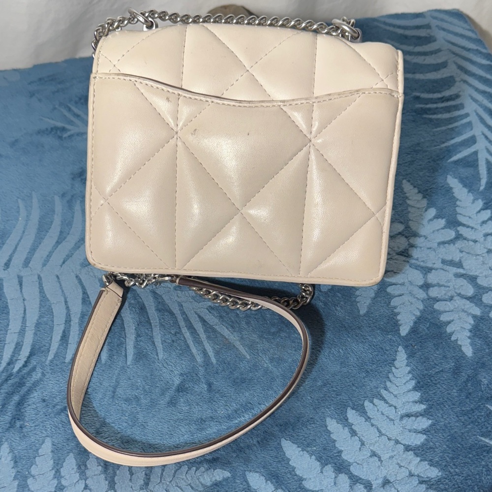 Coach Cream Quilted Mini Klare Crossbody Bag with Chain Strap - Picture 4 of 13